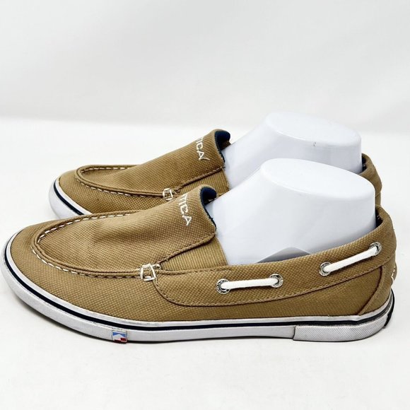 Nautica Men's Doubloon Boat Shoe Burlap Canvas Slip-On Size 8 Casual Normalcore - Picture 2 of 7